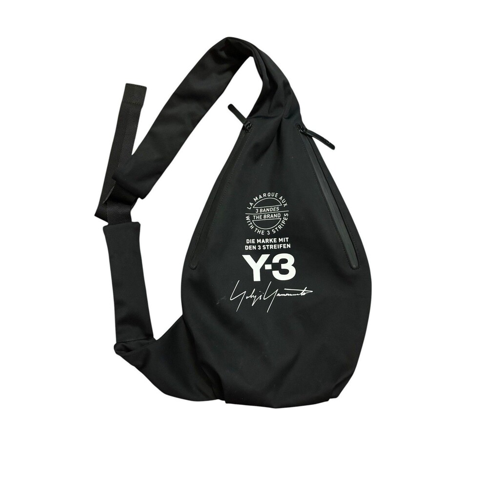 Adidas Y-3 Yohji Yamamoto Sling Bag Black Crossbody Shoulder Backpack Techwear - Picture 10 of 10